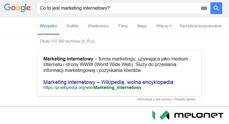 Rozszerzona odpowiedź Google w Polsce - przykłada